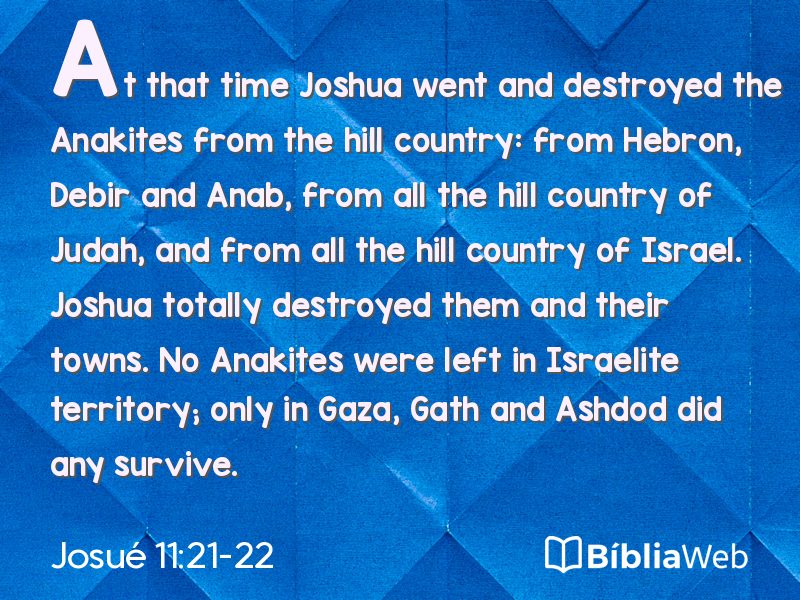 Josué 11:21-22 em imagem para compartilhar