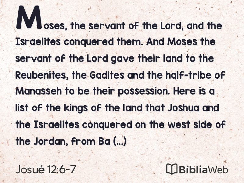 Josué 12:6-7 em imagem para compartilhar