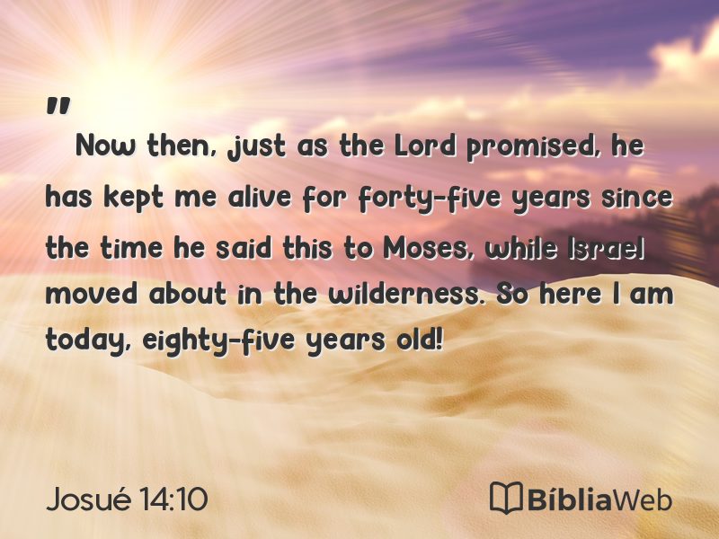 Josué 14:10 em imagem para compartilhar