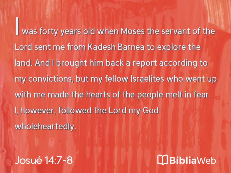 Josué 14:7-8 em imagem para compartilhar