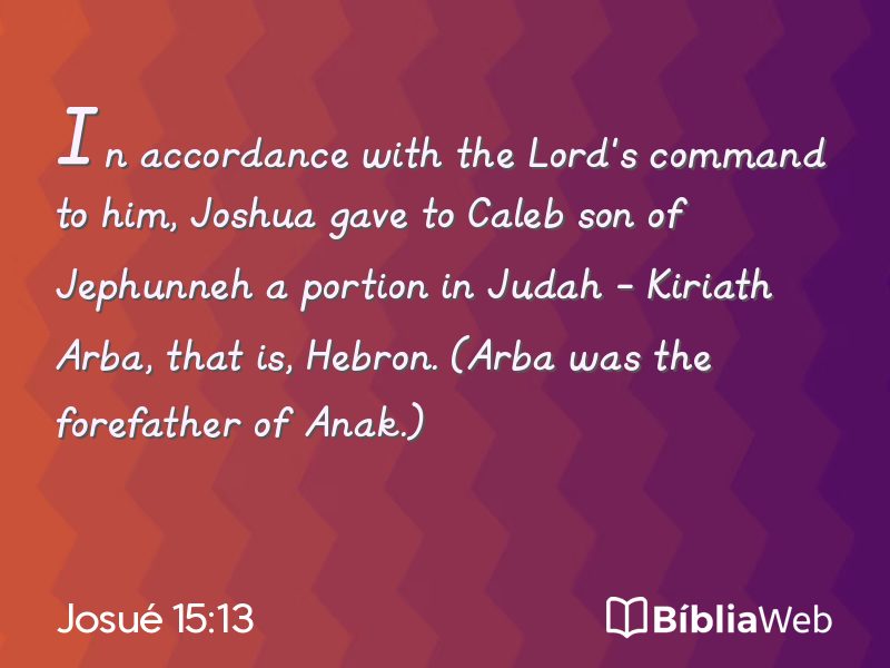 Josué 15:13 em imagem para compartilhar