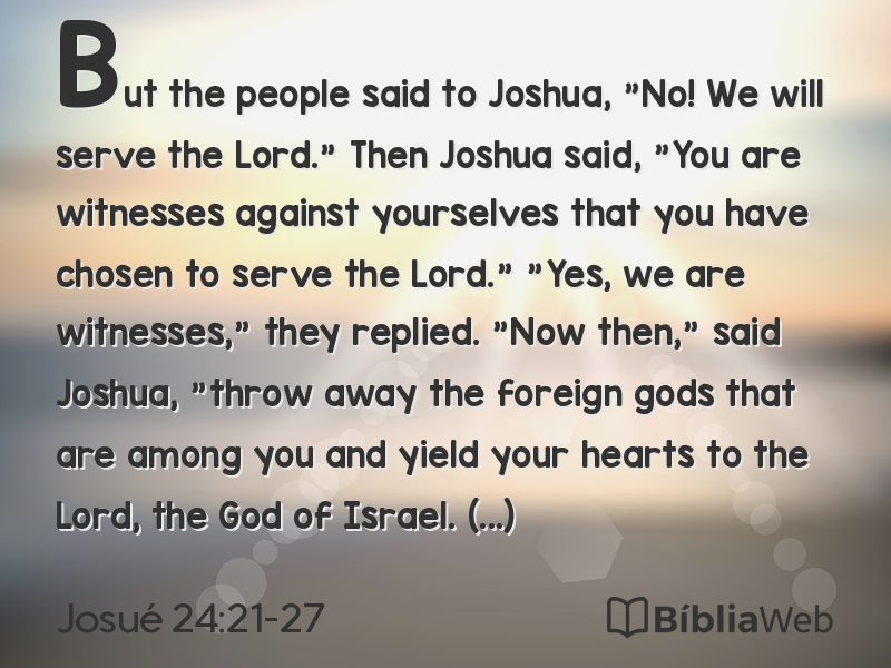 Josué 24:21-27 em imagem para compartilhar