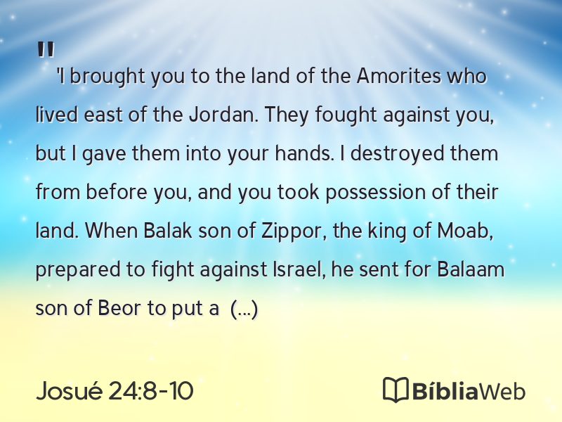 Josué 24:8-10 em imagem para compartilhar