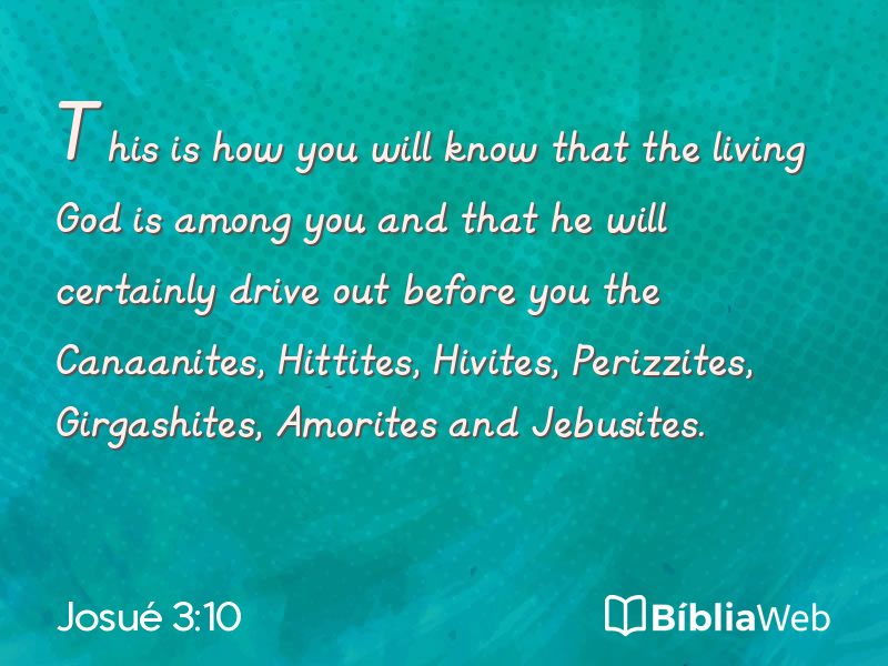 Josué 3:10 em imagem para compartilhar