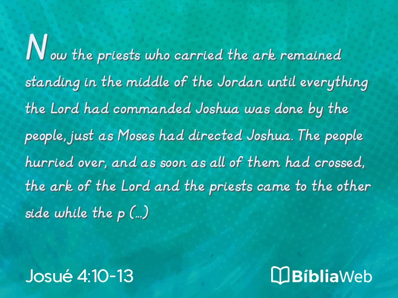 Josué 4:10-13 em imagem para compartilhar