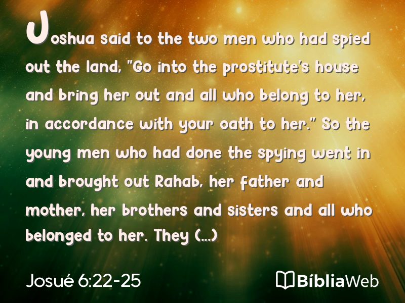 Josué 6:22-25 em imagem para compartilhar