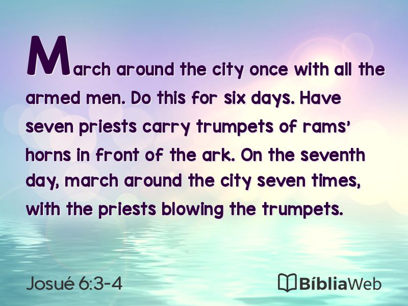 Josué 6:3-4 em imagem para compartilhar