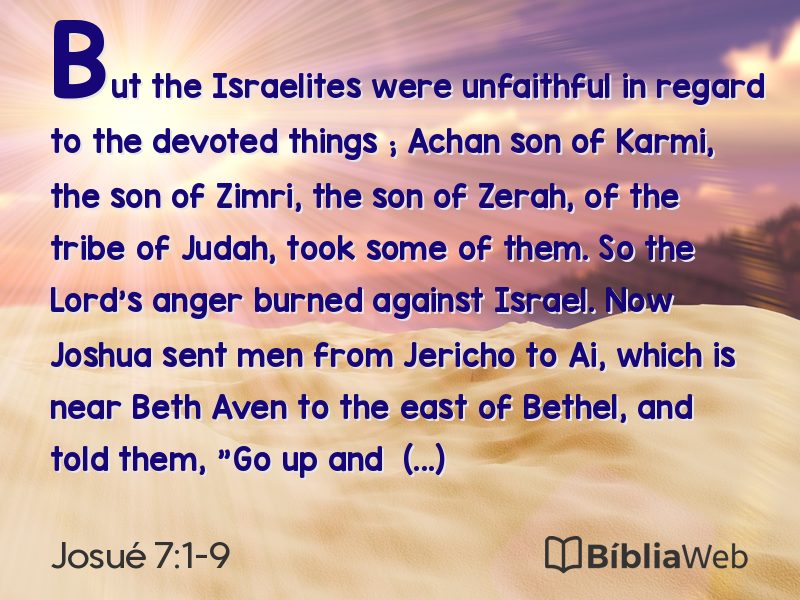 Josué 7:1-9 em imagem para compartilhar