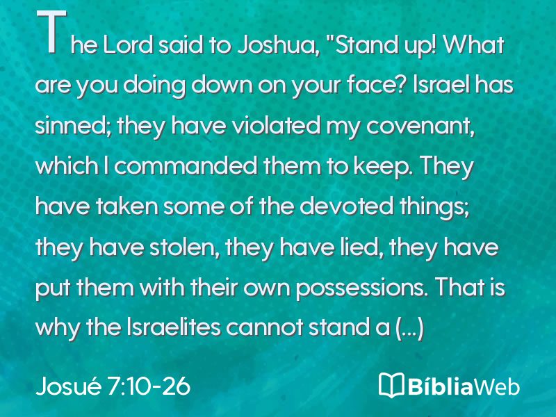 Josué 7:10-26 em imagem para compartilhar