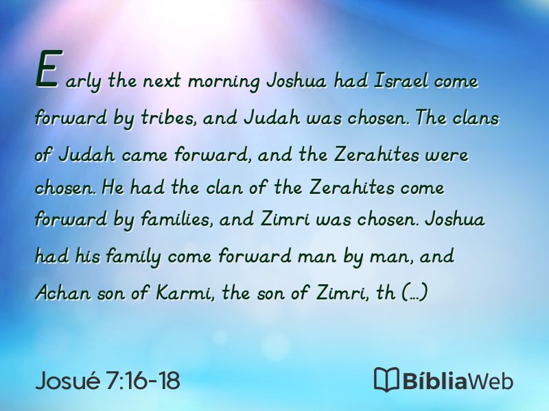 Josué 7:16-18 em imagem para compartilhar