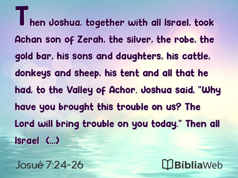 Josué 7:24-26 em imagem para compartilhar