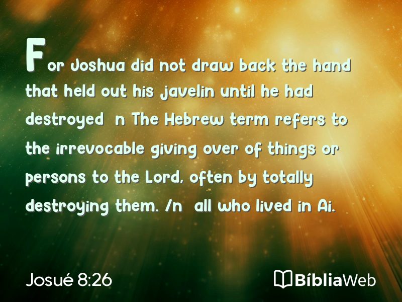 Josué 8:26 em imagem para compartilhar