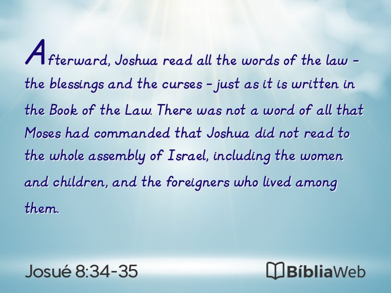 Josué 8:34-35 em imagem para compartilhar