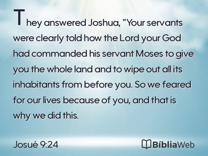Josué 9:24 em imagem para compartilhar