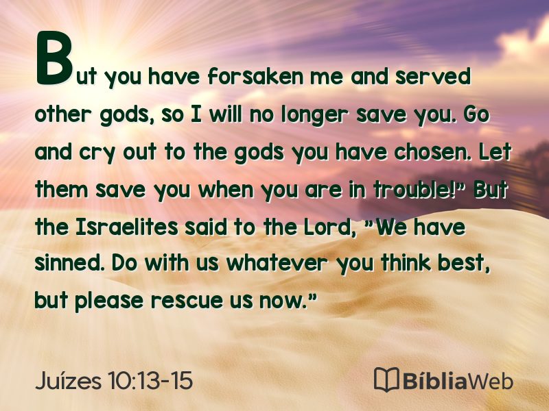 Juízes 10:13-15 em imagem para compartilhar