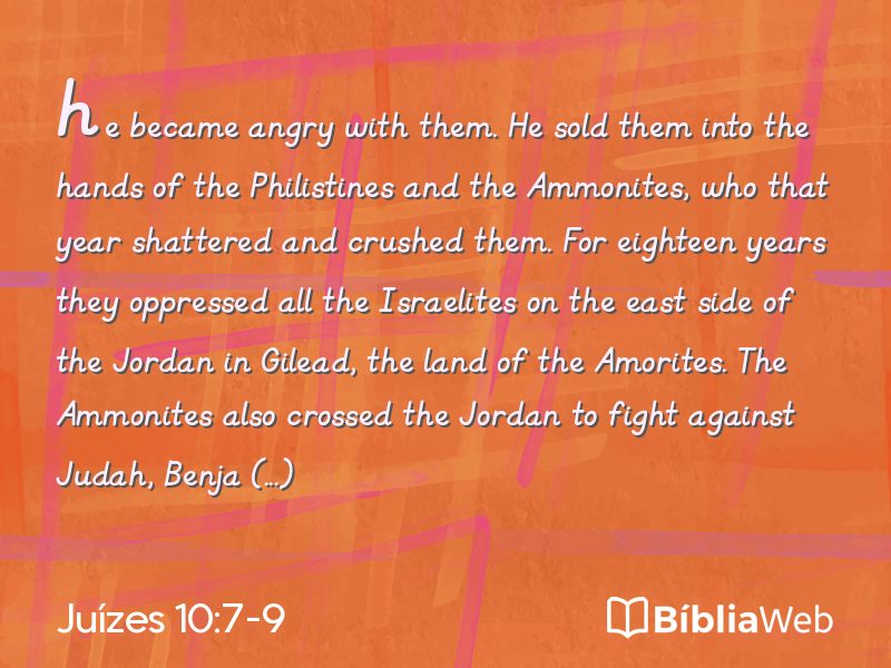Juízes 10:7-9 em imagem para compartilhar