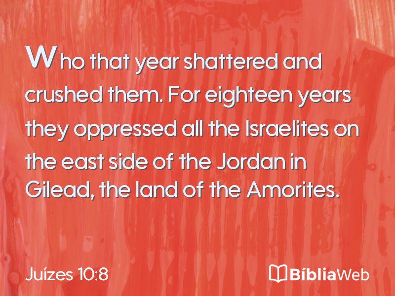 Juízes 10:8 em imagem para compartilhar