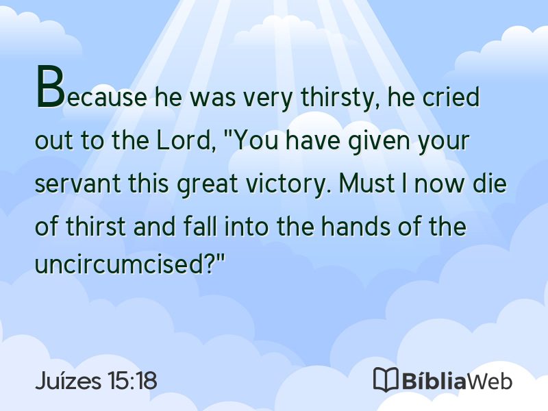 Juízes 15:18 em imagem para compartilhar