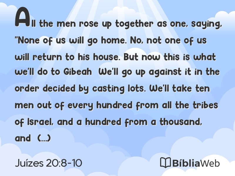 Juízes 20:8-10 em imagem para compartilhar