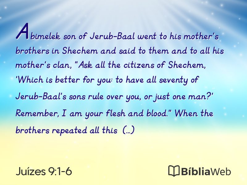 Juízes 9:1-6 em imagem para compartilhar