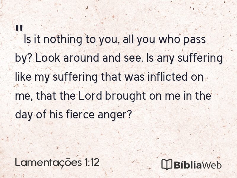 Lamentações 1:12 em imagem para compartilhar