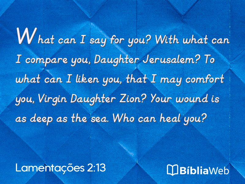 Lamentações 2:13 em imagem para compartilhar