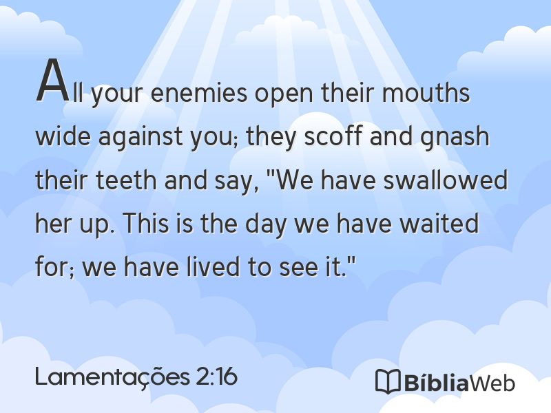 Lamentações 2:16 em imagem para compartilhar