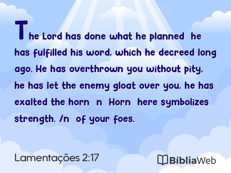 Lamentações 2:17 em imagem para compartilhar