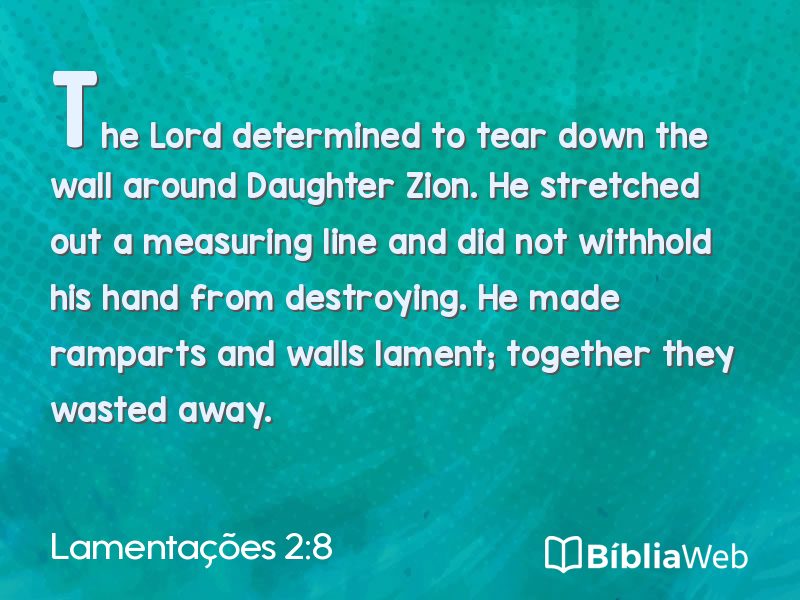 Lamentações 2:8 em imagem para compartilhar