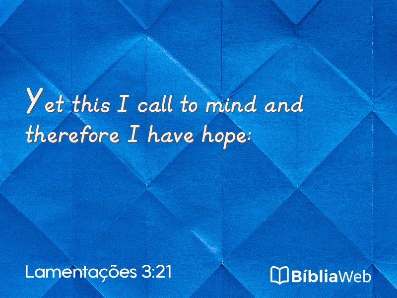 Lamentações 3:21 em imagem para compartilhar