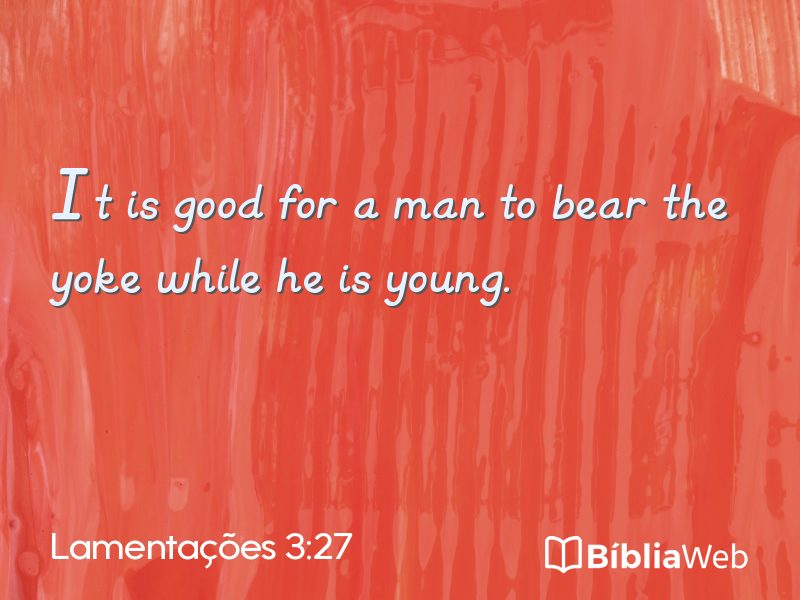 Lamentações 3:27 em imagem para compartilhar