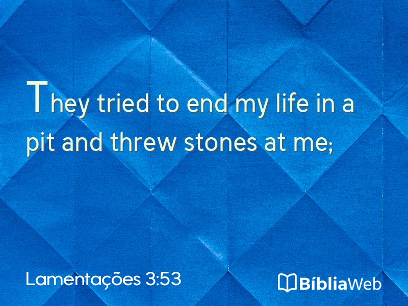 Lamentações 3:53 em imagem para compartilhar