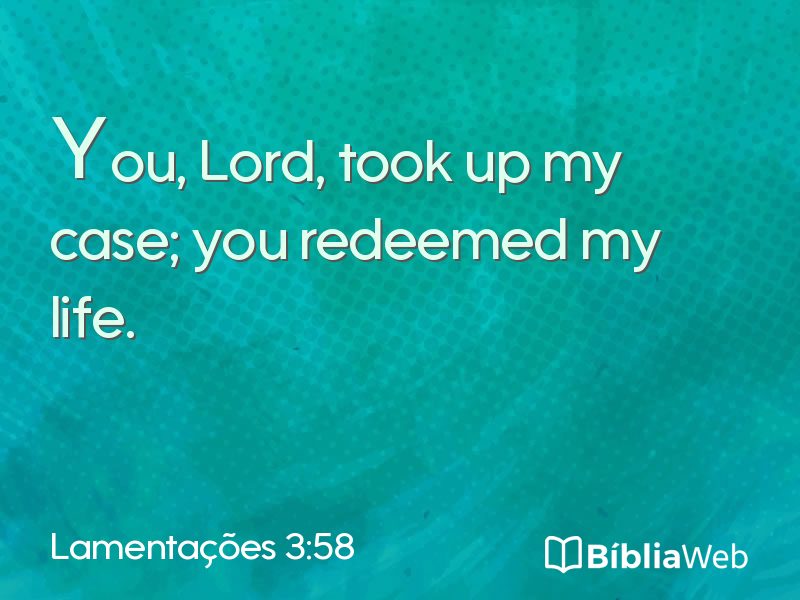 Lamentações 3:58 em imagem para compartilhar