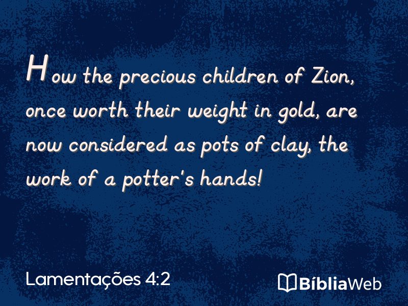 Lamentações 4:2 em imagem para compartilhar