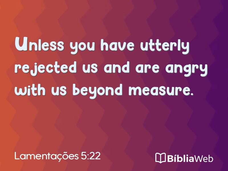 Lamentações 5:22 em imagem para compartilhar