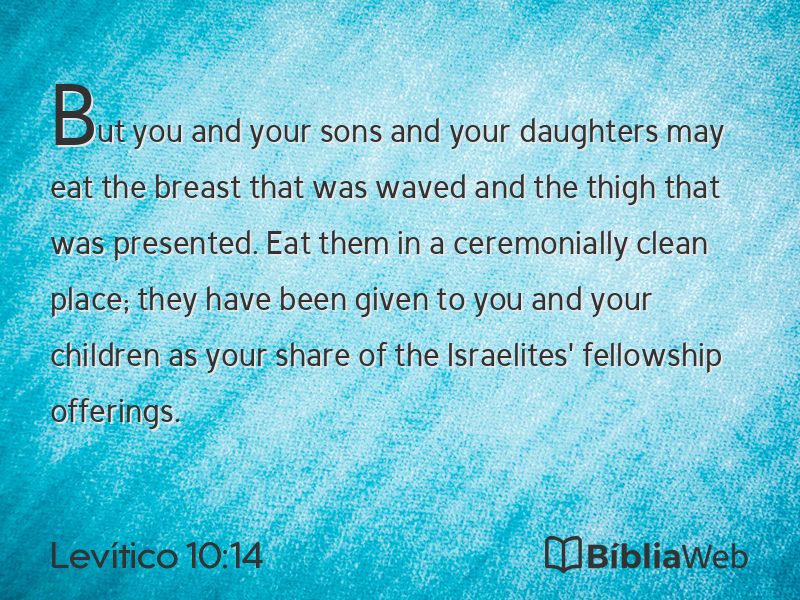 Levítico 10:14 em imagem para compartilhar