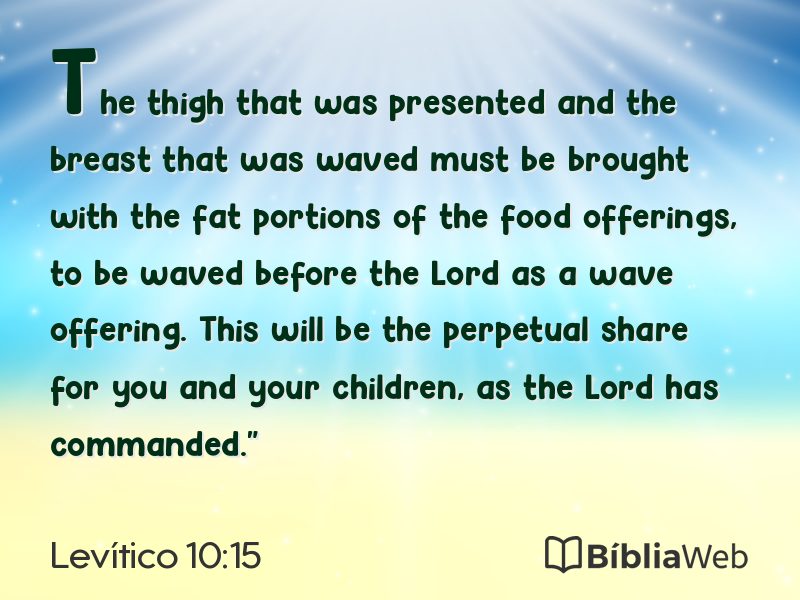 Levítico 10:15 em imagem para compartilhar