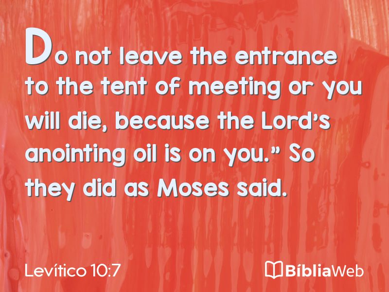 Levítico 10:7 em imagem para compartilhar