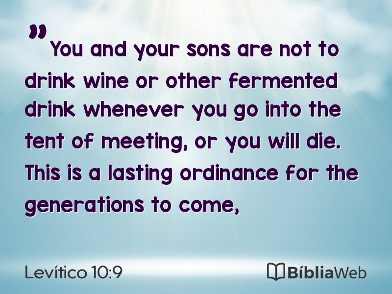 Levítico 10:9 em imagem para compartilhar
