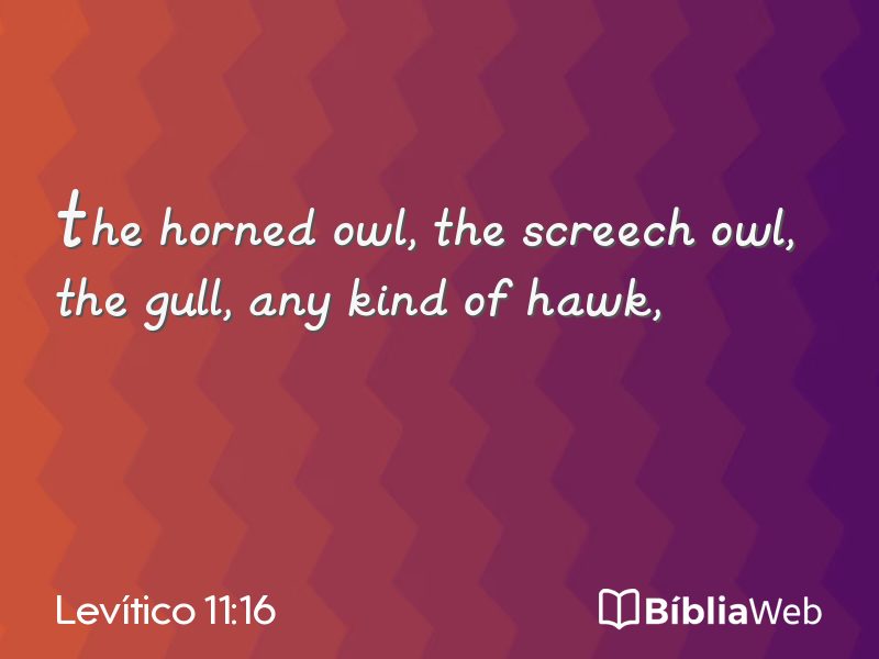 Levítico 11:16 em imagem para compartilhar