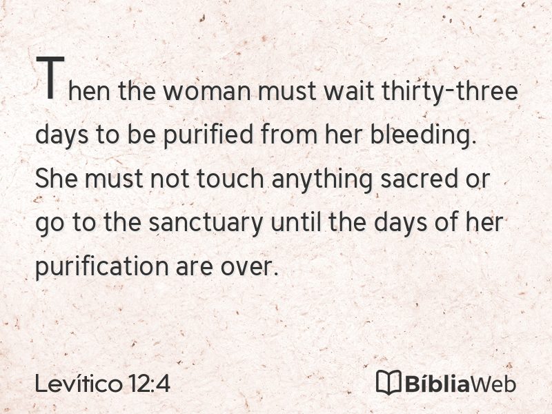 Levítico 12:4 em imagem para compartilhar
