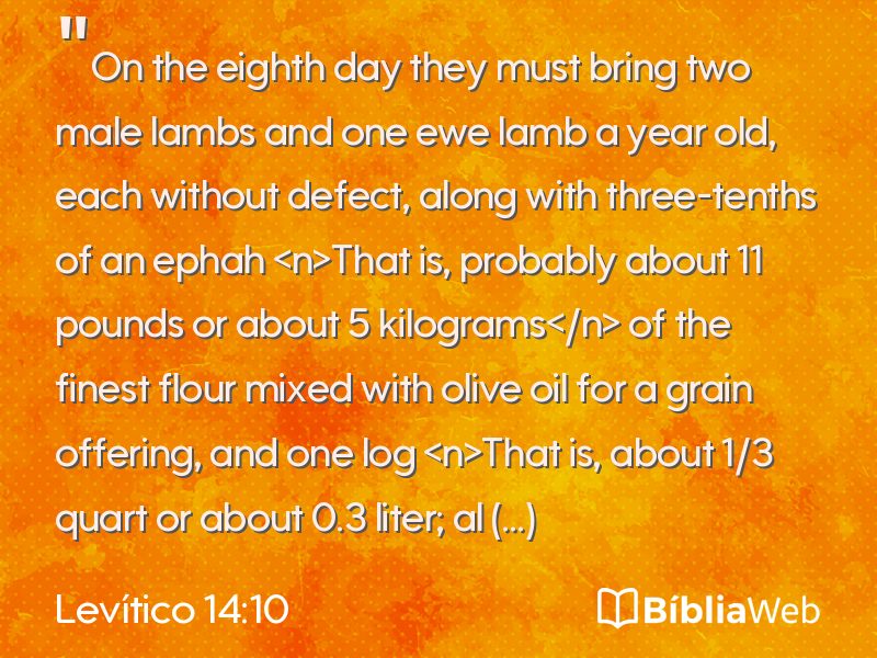 Levítico 14:10 em imagem para compartilhar