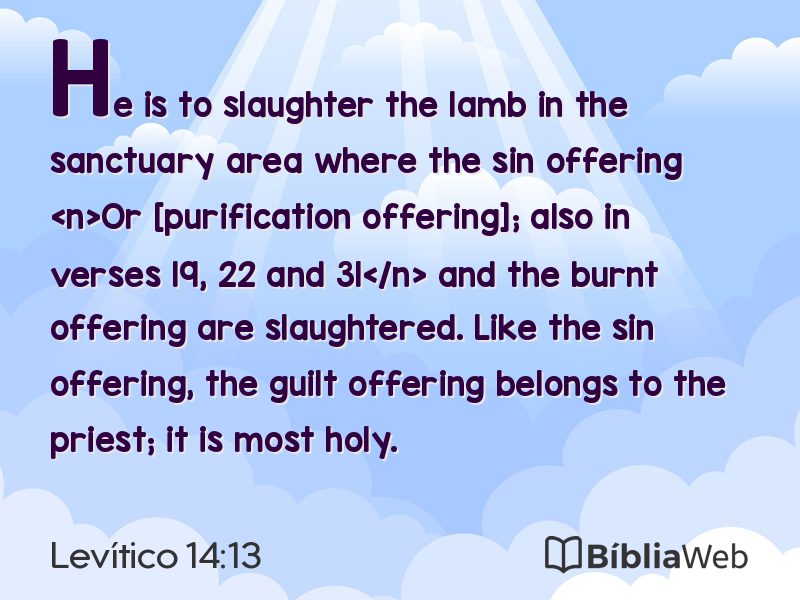 Levítico 14:13 em imagem para compartilhar