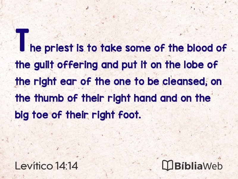 Levítico 14:14 em imagem para compartilhar