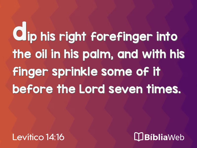 Levítico 14:16 em imagem para compartilhar