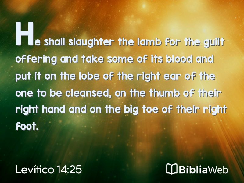 Levítico 14:25 em imagem para compartilhar