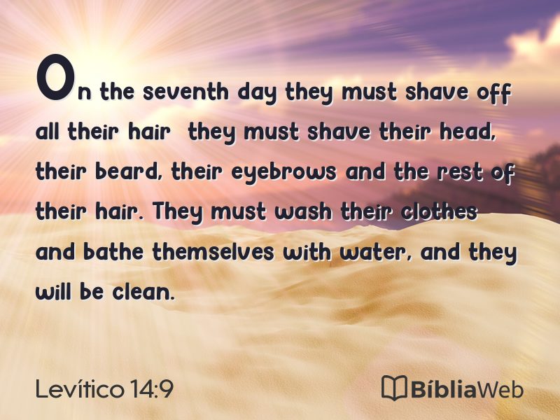 Levítico 14:9 em imagem para compartilhar