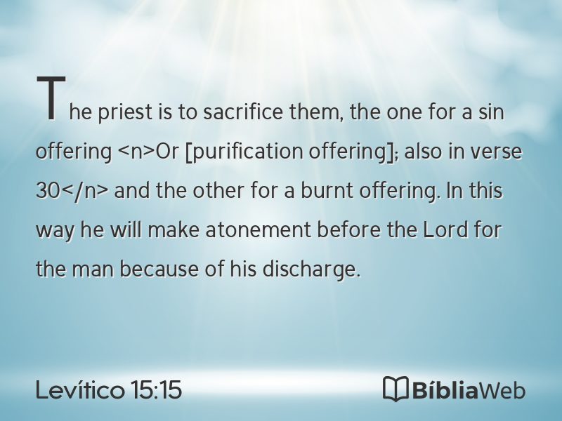 Levítico 15:15 em imagem para compartilhar