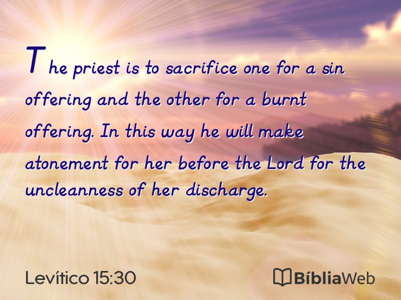 Levítico 15:30 em imagem para compartilhar