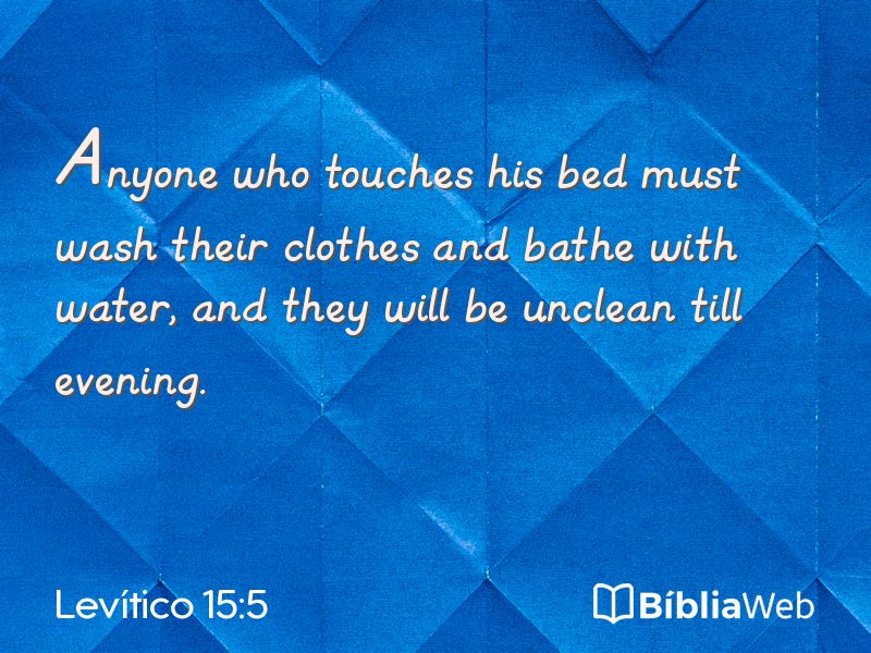 Levítico 15:5 em imagem para compartilhar